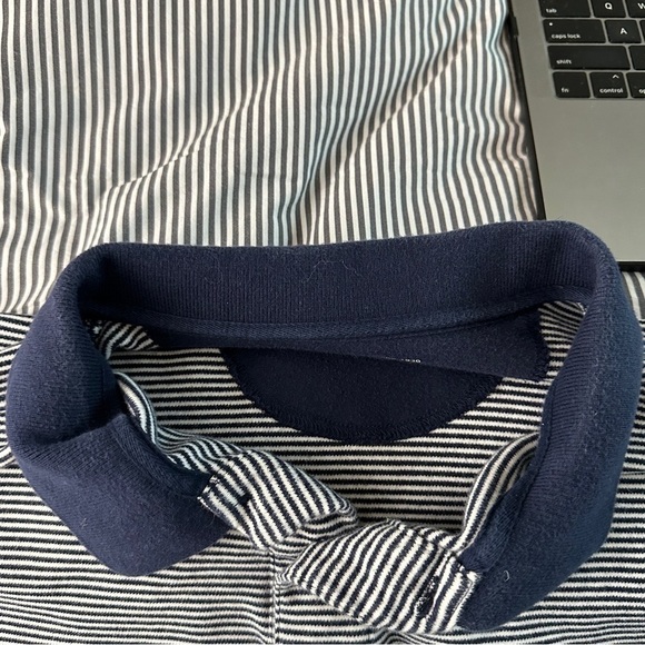 Eddie Bauer Short Sleeve Classic Polo in Navy Stripe XXL - Picture 8 of 10